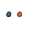 Cuir Boucles d'Oreilles 16mm LES GEORGETTES Bleu Nocturne Mocha