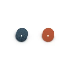 Cuir Boucles d'Oreilles 16mm LES GEORGETTES Bleu Nocturne Mocha