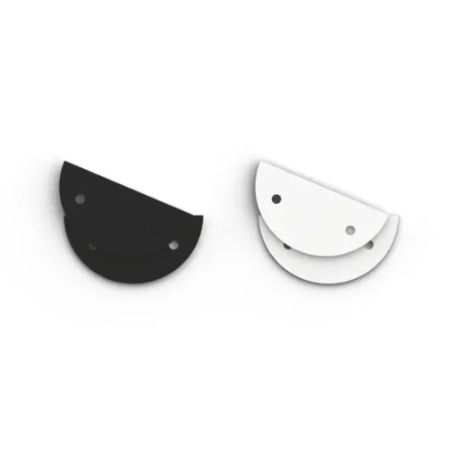 Cuir boucles d'oreilles 30mm les georgettes noir/blanc 703218399M4000