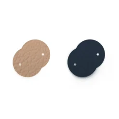 Cuir Boucles d'Oreilles 25mm LES GEORGETTES Poudre Ombre bleutée