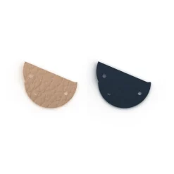 Cuir Boucles d'Oreilles 30mm LES GEORGETTES Poudre Ombre bleutée