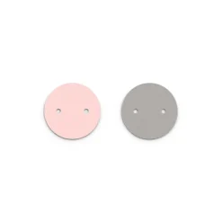 Cuir Colliers 25mm LES GEORGETTES Rose Clair et Gris Clair