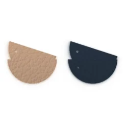 Cuir Créoles 43mm LES GEORGETTES Poudre Ombre bleutée