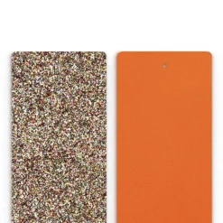 Cuir Manchette 40mm LES GEORGETTES Paillettes Multicolores Tangerine