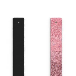 Cuir Manchette 14mm LES GEORGETTES Khôl Noir et Paillettes Orientales