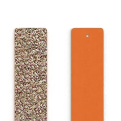 Cuir Manchette 25mm LES GEORGETTES Paillettes Multicolores Tangerine