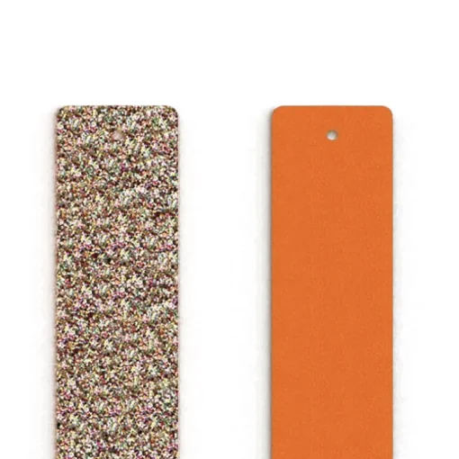 Cuir Manchette 25mm LES GEORGETTES Paillettes Multicolores Tangerine