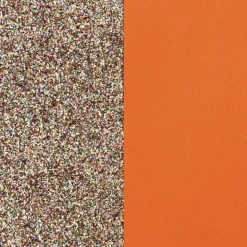 Cuir Manchette 14mm LES GEORGETTES Paillettes Multicolores Tangerine