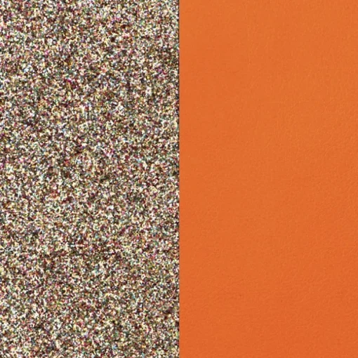 Cuir Manchette 14mm LES GEORGETTES Paillettes Multicolores Tangerine