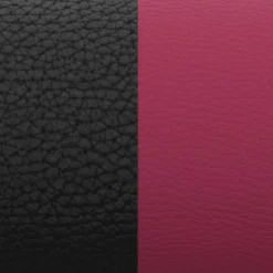 Cuir Manchette 40mm LES GEORGETTES Noir Grainé Magenta