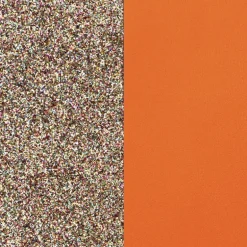 Cuir Manchette 40mm LES GEORGETTES Paillettes Multicolores Tangerine