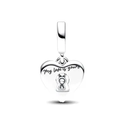 Double Charm Femme Pandora Moments Pendant Cœur Rouge & Serrure 793119C01
