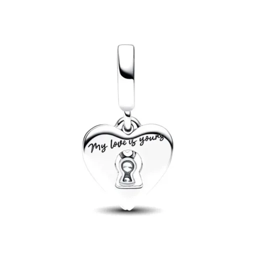 Double Charm Femme Pandora Moments Pendant Cœur Rouge & Serrure 793119C01