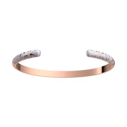 Jonc Femme LES CADETTES GIRAFE BANDEAU BLANC LAQUÉ Laiton Doré Rose