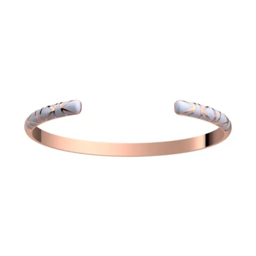 Jonc Femme LES CADETTES GIRAFE BANDEAU BLANC LAQUÉ Laiton Doré Rose