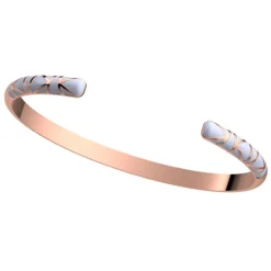 Jonc Femme LES CADETTES GIRAFE BANDEAU BLANC LAQUÉ Laiton Doré Rose