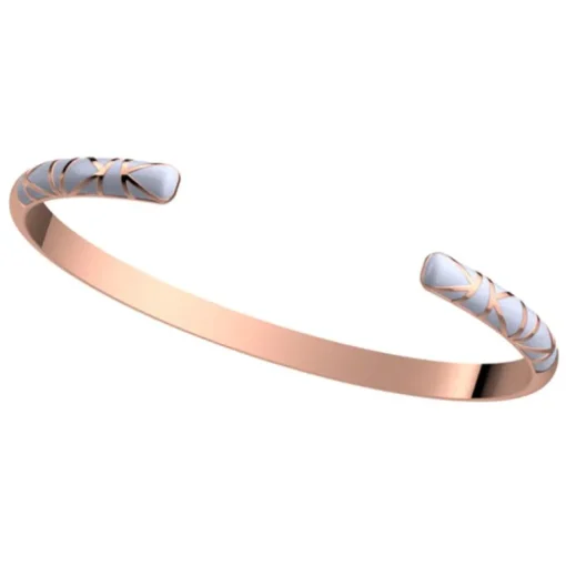 Jonc Femme LES CADETTES GIRAFE BANDEAU BLANC LAQUÉ Laiton Doré Rose