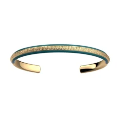 Jonc Femme LES CADETTES REPTILE VERT Laiton Doré