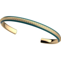 Jonc Femme LES CADETTES REPTILE VERT Laiton Doré