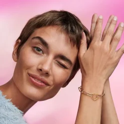 Link Femme PANDORA ME OUVRABLE CŒUR Métal Doré 14 Carats
