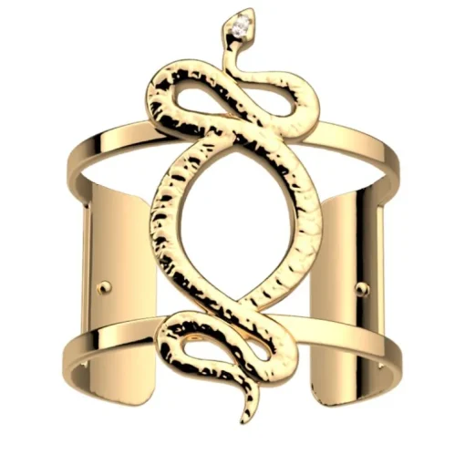Manchette Femme 40mm M LES GEORGETTES SERPENT Laiton Doré