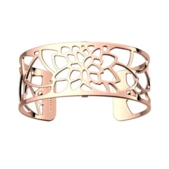 Manchette Femme 25mm M LES GEORGETTES NÉNUPHAR Laiton Doré Rose