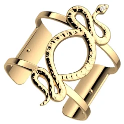 Manchette Femme 40mm M LES GEORGETTES SERPENT Laiton Doré