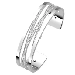 Manchette Femme 14mm M LES GEORGETTES LIENS Laiton Argenté