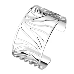 Manchette Femme 40mm M LES GEORGETTES LOTUS Laiton Argenté