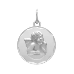 Médaille Ange OR 375/1000 Blanc