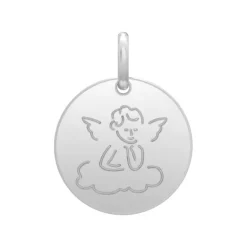 Médaille Ange OR 375/1000 Blanc