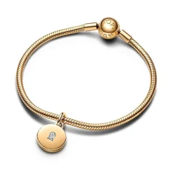 Médaillon Femme PANDORA AMOUR OUVRABLE ET GRAVABLE Doré 14 Carats