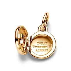 Médaillon Femme PANDORA AMOUR OUVRABLE ET GRAVABLE Doré 14 Carats