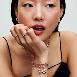 Médaillon Femme PANDORA ME ROUE DE LA FORTUNE Doré Rose 14 Carats