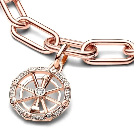 Médaillon Femme PANDORA ME ROUE DE LA FORTUNE Doré Rose 14 Carats