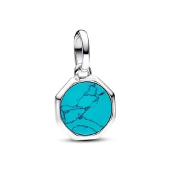 Mini Charm Femme Pandora Médaillon Gravable Turquoise 793388C01