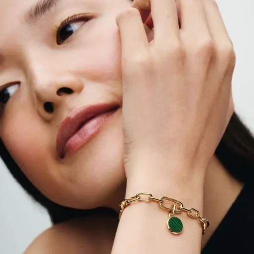 Mini Charm Femme Pandora Médaillon Gravable Vert 763389C01