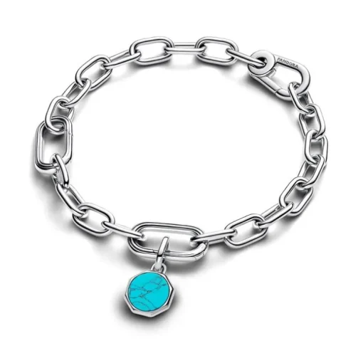Mini Charm Femme Pandora Médaillon Gravable Turquoise 793388C01
