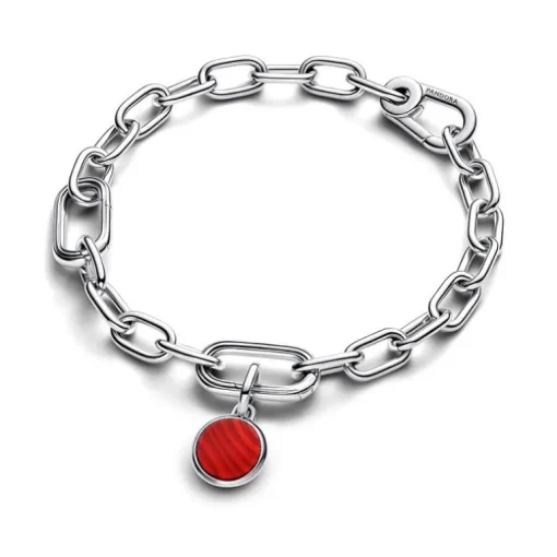 Mini Charm Femme Pandora Médaillon Gravable Verre de Murano Rouge 793389C01