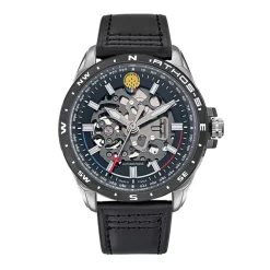Montre Automatique Homme PATROUILLE DE FRANCE ATHOS 5 Cuir Noir