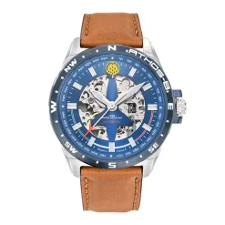Montre Automatique Homme PATROUILLE DE FRANCE ATHOS 8 Cuir Brun