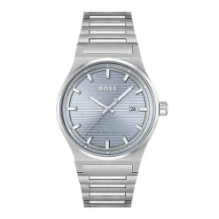 Montre Automatique Homme BOSS CANDOR BLEU Acier Argenté