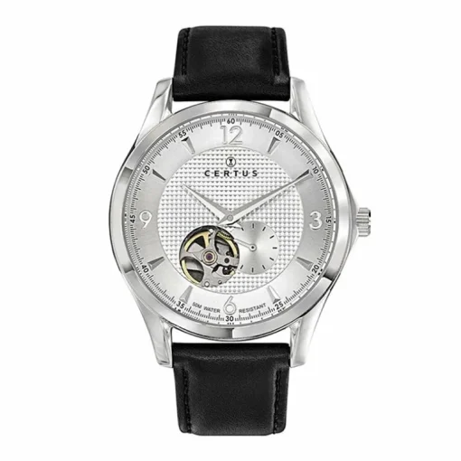 Montre Automatique Homme CERTUS OPEN HEART Cuir Noir
