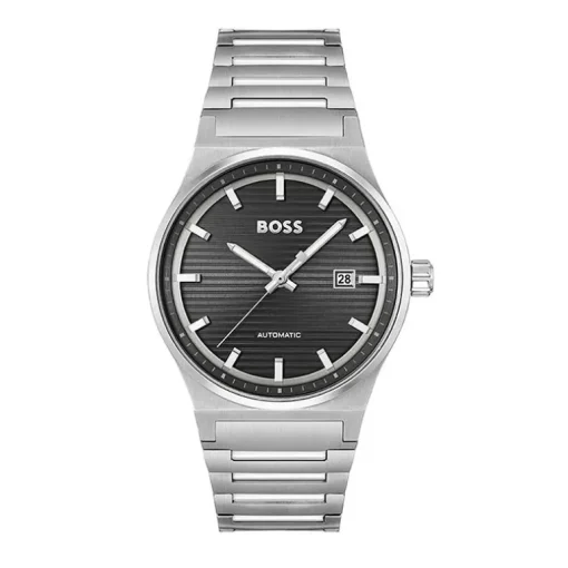 Montre Automatique Homme BOSS CANDOR NOIR Acier Argenté