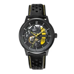Montre Automatique Homme PIERRE LANNIER PADDOCK Cuir Perforé Noir