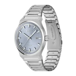 Montre Automatique Homme BOSS CANDOR BLEU Acier Argenté