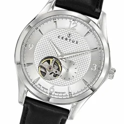 Montre Automatique Homme CERTUS OPEN HEART Cuir Noir