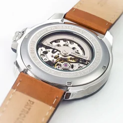 Montre Automatique Homme PATROUILLE DE FRANCE ATHOS 8 Cuir Brun