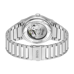 Montre Automatique Homme BOSS CANDOR BLEU Acier Argenté