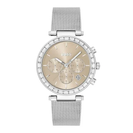 Montre Chronographe Femme BOSS ANDRA Acier Argenté